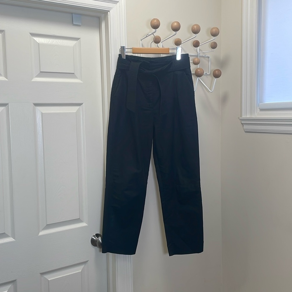 Sandro Paris - Tie Front Straight Legged Pants - Black - 36 or Small